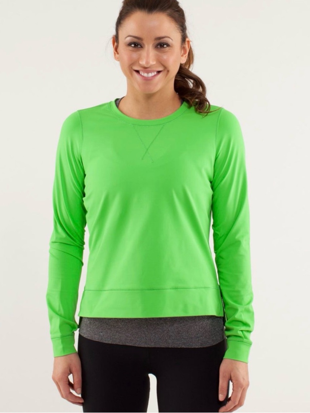 lululemon athletica Neon Green Long-Sleeve Crewneck Sweatshirt